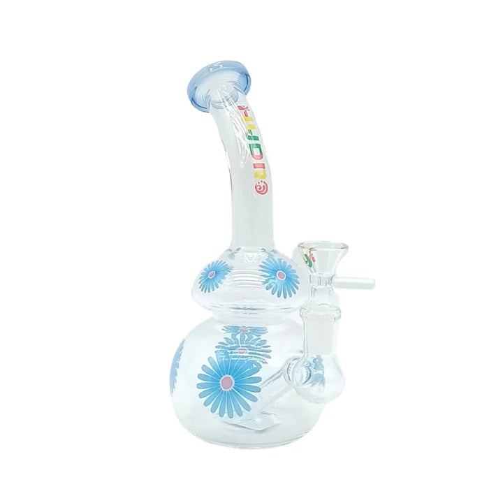 HYDRO | 8" Clear Glass Mini Rig with Printed Design (MST201) Glass Bong The MST Blue