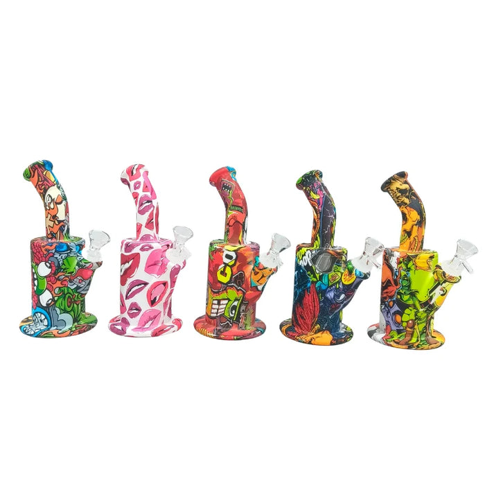 Printed Silicone Mini Bong-Assorted (MST232)