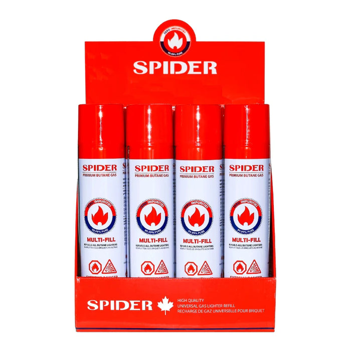 Spider | Premium Butane Gas 700ml – 12/Display Butane · Fluid The MST
