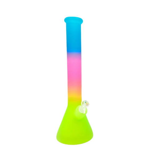 HYDRO | 16.8" Colorful Frosted Glass Bong (MST277) Glass Bong The MST Pink + Blue + Yellow