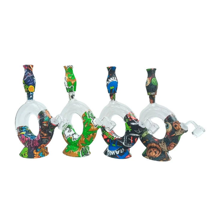 Printed Recycler-Style Silicone Bong-Assorted (MST244) Resin · Silicone · Plastic Bong The MST