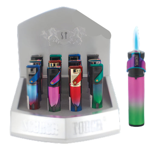 3.5" Cylindrical Single Torch Cigar & Cigarette Scorch Lighter 61855 - 12/Display Torch The MST Default Title