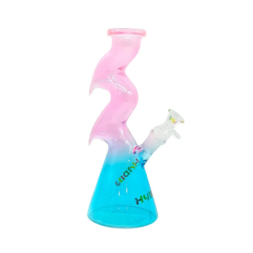 HYDRO | 10.4" Zig-Zag Beaker Glass Bong (MST224) Glass Bong The MST Pink + Blue