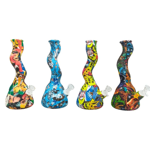 Twisted Silicone Bong with Glass Bowl-Assorted (MST243) Resin · Silicone · Plastic Bong The MST