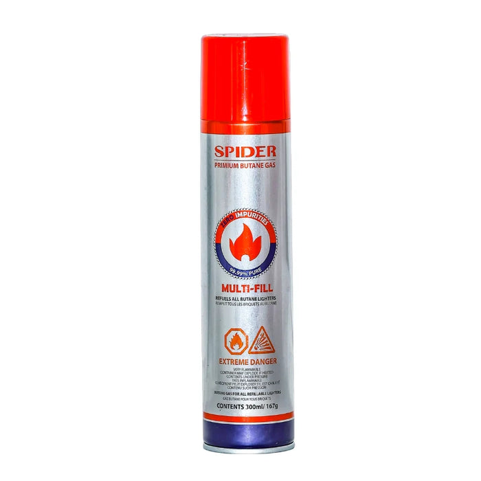 Spider | Premium Butane Gas 300ml (167g)-12/Display Butane · Fluid The MST