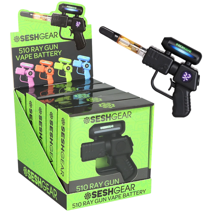 Seshgear | 510 Ray Gun Variable Voltage Vaporizer – 500mAh, 5CT Display 510 Battery ONE