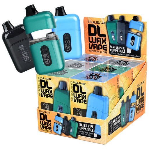 SC Pulsar DL Wax Vape Bar 650 mAh 6 count display assorted colour