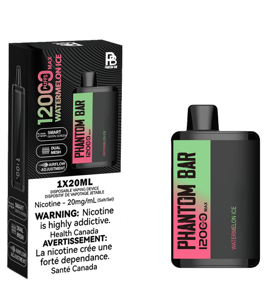 Phantom Bar | 12000 Puff LCD Disposable BOX OF 5 Disposable Vape RK Consulting Inc Watermelon Ice