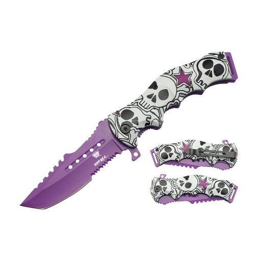 Xtreme | 8″ Tactical Pocket Knife – Half-Serrated Folding Blade with Printed Handle (XTR-DES-1) Folding Knives Canadian Distributor