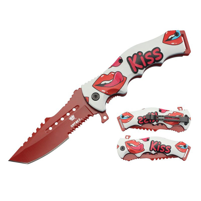 Xtreme | 8″ Tactical Folding Pocket Knife – Half-Serrated Blade with Printed Handle & Pocket Clip (XTR-DES-4) Folding Knife Canadian Distributor DES-4