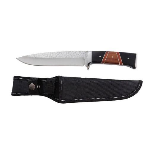 Xtreme | 12″ Hunting Knife – Fixed Blade with Red & Black Wooden Handle and Sheath (XTR-HKN081) Fixed Blade Knives Canadian Distributor