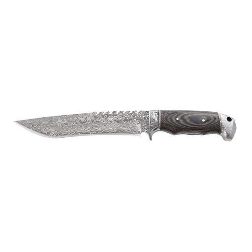 Xtreme | 12″ Damascus-Style Hunting Knife – Fixed Blade with Wood & Steel Handle (XTR-HKN090) Fixed Blade Knives Canadian Distributor