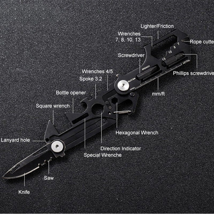Xtreme | 7.75″ Multifunctional Survival Tool – Pocket Knife with Built-in Gadget Set (XTR-HKN118) Multi Tool · Accessory Canadian Distributor