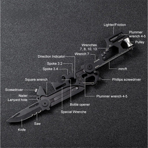 Xtreme | 7.75″ Multifunctional Pocket Tool – Folding Knife with 20-in-1 Survival Gadget (XTR-HKN119) Multi Tools & Accessories Canadian Distributor