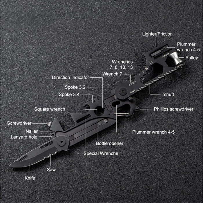 Xtreme | 7.75″ Multifunctional Pocket Tool – Folding Knife with 20-in-1 Survival Gadget (XTR-HKN119) Multi Tool · Accessory Canadian Distributor