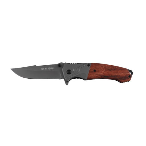 Xtreme | 8″ Pocket Knife – Folding Clip Point Blade with Stained Wood Handle & Pocket Clip (XTR-HKN129) Folding Knives Canadian Distributor