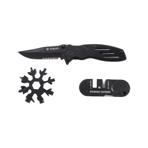 Xtreme | 7.01″ Pocket Knife Gift Set – Foldable Knife with Snow Wrench & Sharpener (XTR-HKN136) Folding Knives Canadian Distributor