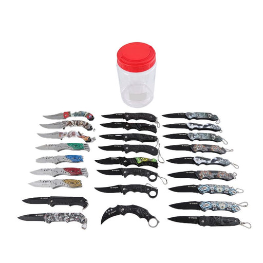 Xtreme | 26-Piece Pocket Knife Set in Jar – Stainless Steel Folding Knives (XTR-HKN138) Folding Knives Canadian Distributor
