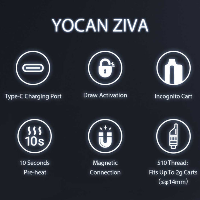 Yocan - ZIVA Smart Portable Rechargeable Vape Mod Box of 10