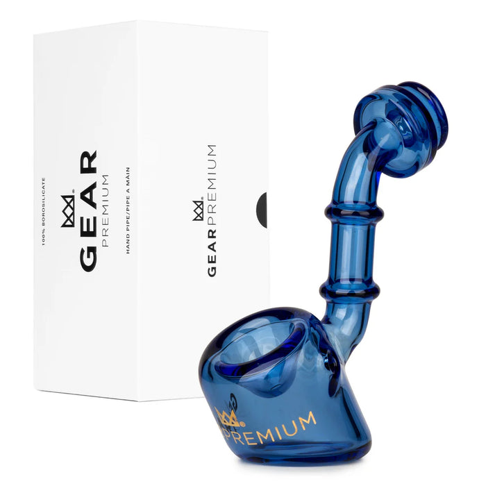 GEAR Premium® | 4" Odin Upright Sherlock Hand Pipe Glass Pipe West Coast Gifts Sapphire Blue