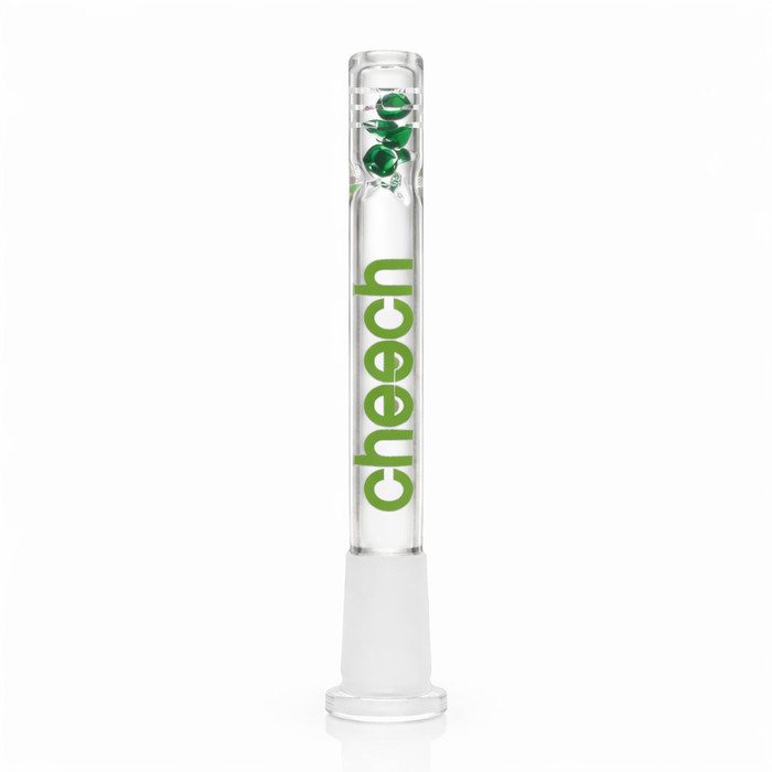Cheech | 5.5" Diamond Downstems with Diffusion Cuts Downstem · Bowlstem Smoking Cat Distribution Green