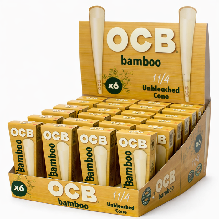 OCB | Paper Cone 1 1/4 Size - Bamboo (PACK OF 32) [SMK654] Pre-rolled Cone (Bulk / Tower) NIBO Distribution
