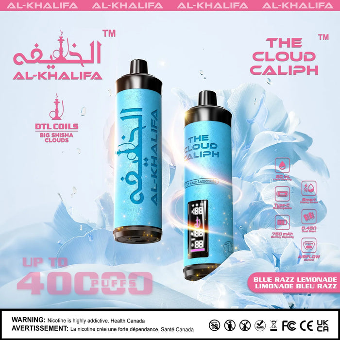 [ON] Al Khalifa | The Cloud Caliph 40k Box of 5 Disposable Vape Vape Daddy Blue Razz Lemonade
