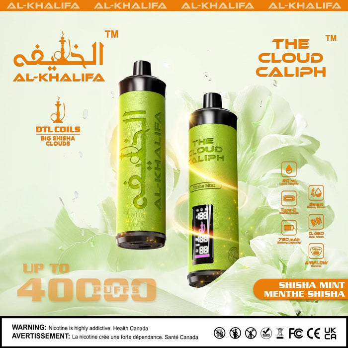 [ON] Al Khalifa | The Cloud Caliph 40k Box of 5 Disposable Vape Vape Daddy Shisha Mint