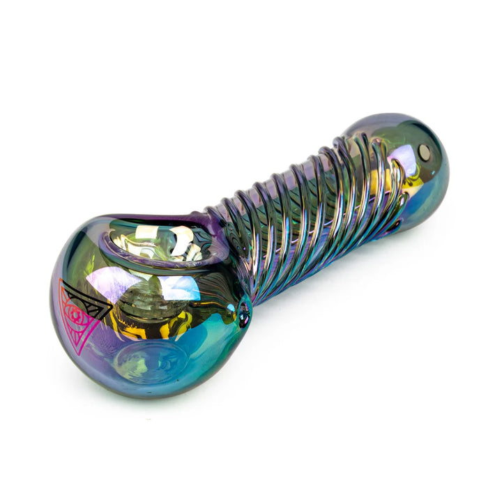 Red Eye Tek® | 4.5" Metallic Terminator Finish Big Twister Hand Pipe Glass Pipe West Coast Gifts Green