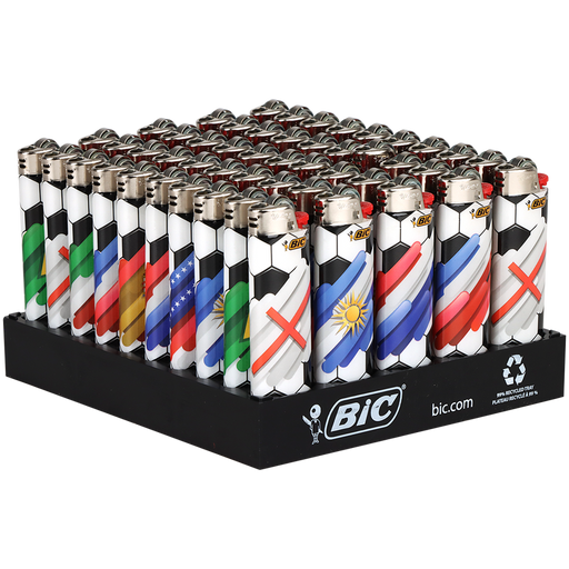 BIC® | Maxi Soccer Flag Assortment Display of 50 Lighter ONE