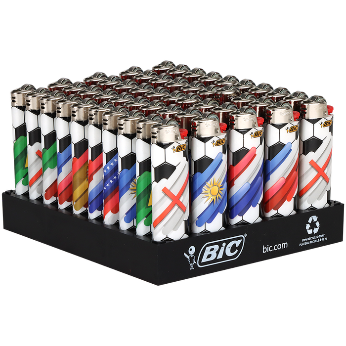 BIC® | Maxi Soccer Flag Assortment Display of 50 Lighter ONE
