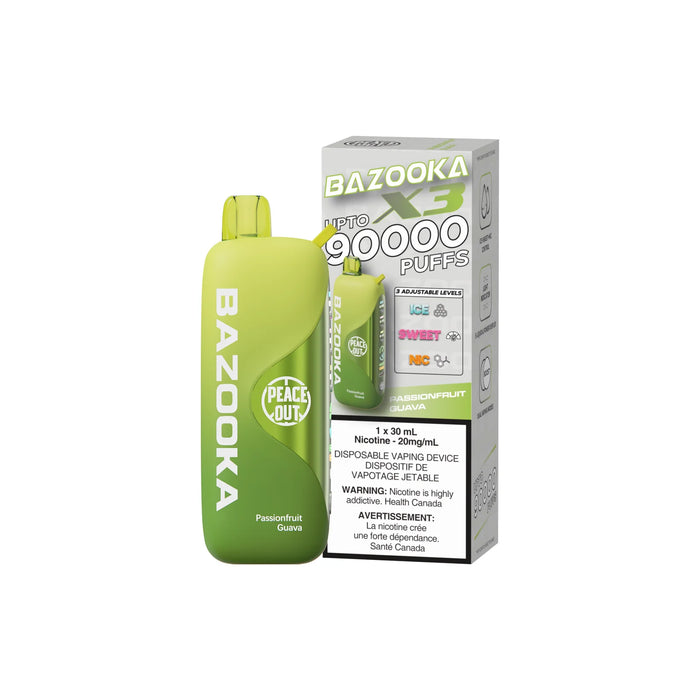 Peace Out | Bazooka X3 – Disposable Vape (Box of 5) Ontario Excise Tax Vape Daddy Passionfruit Guava
