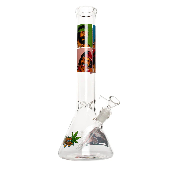 Cheech & Chong® Glass | 15" Pop Art Beaker Base Water Pipe CC154 Glass Bong Smoking Cat Distribution