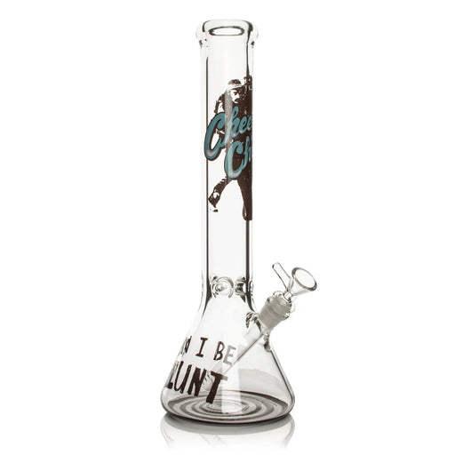 Cheech & Chong® Glass | 15" 7mm Thick Can I Be Blunt Beaker Base Water Pipe [CC165] Glass Bong Smoking Cat Distribution