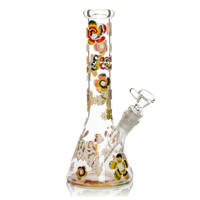 Cheech & Chong® Glass | 10" Tie Dye Glow-in-the-Dark Water Pipe [CC170] Glass Bong Smoking Cat Distribution