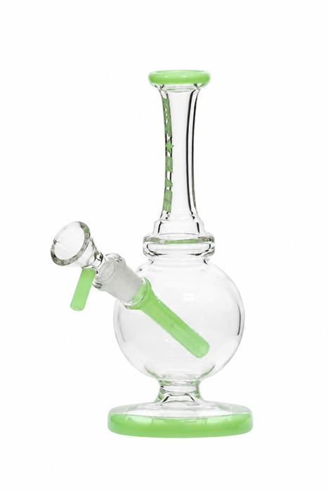 NG | 7" Fixed Colour Stem Bubbler [N8049] Glass Bong High-End Brands Glass M.GREEN