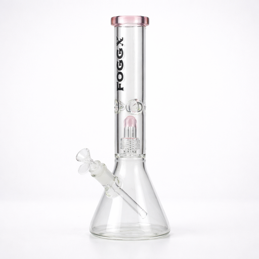 FOGGX | 14" Glass Water Pipe with Percolator [FT187] Glass Bong LEHIGH WHOLESALE Pink