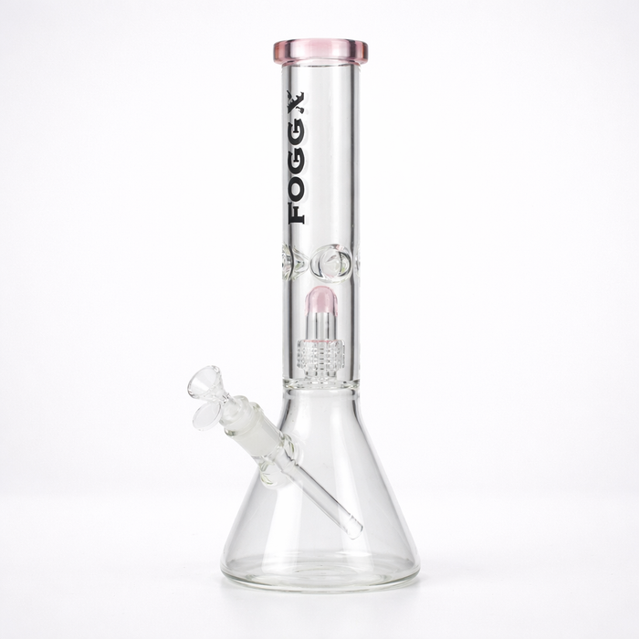 FOGGX | 14" Glass Water Pipe with Percolator [FT187] Glass Bong LEHIGH WHOLESALE Pink