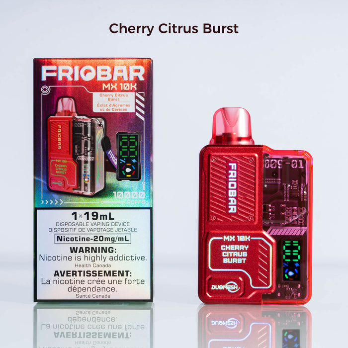 FRIOBAR | MX 10K Rechargeable Disposable Vape Box of 5 Disposable Vape Canadian National Distributors Cherry Citrus Burst