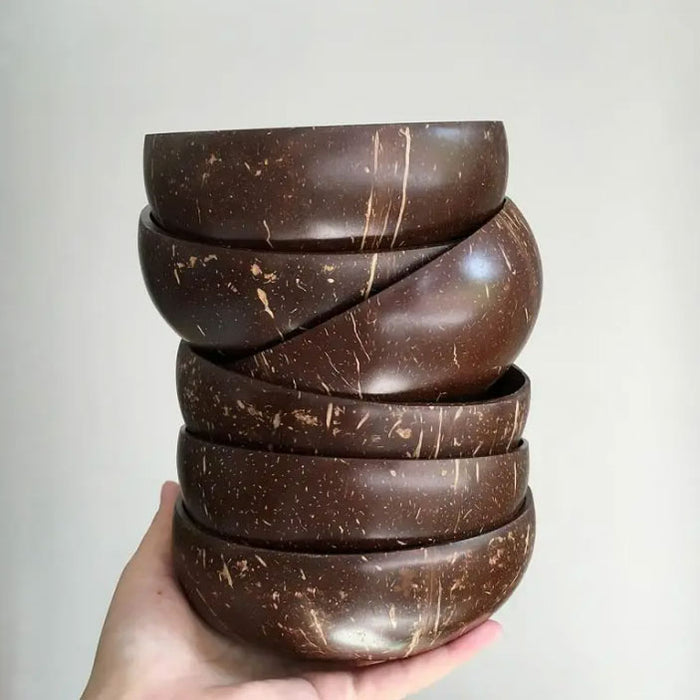 Organic Coconut shell "Don't Panic It's Organic" Mixing Bowls Stash Box Laser Ninja