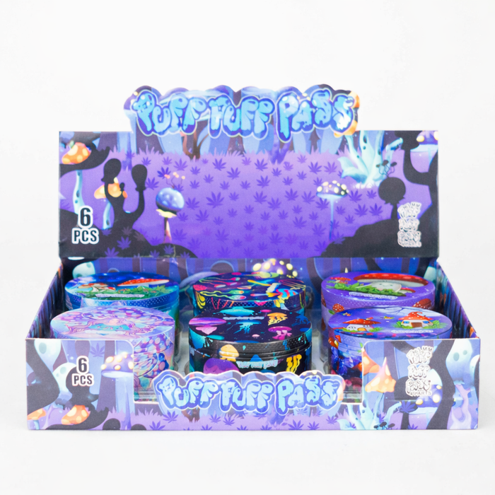 2.5" Mushroom Design Metal Grinder – 4 Layers (Box of 6)