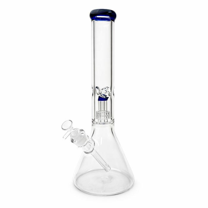 16" Color-Accented Glass Water Bong with Percolator Glass Bong 777 Smoke