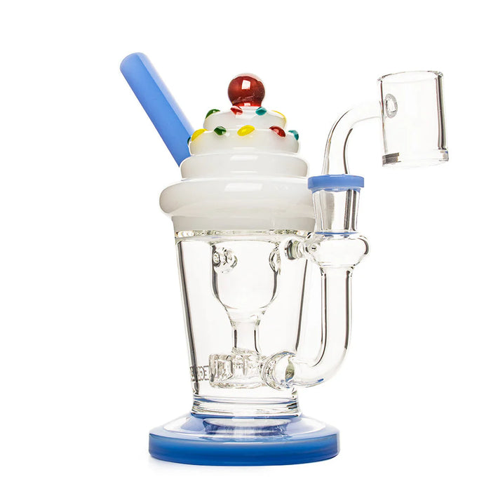 Red Eye Glass® | 8" Milkshake Incycler Rig Glass Rig Smoking Cat Distribution Blue