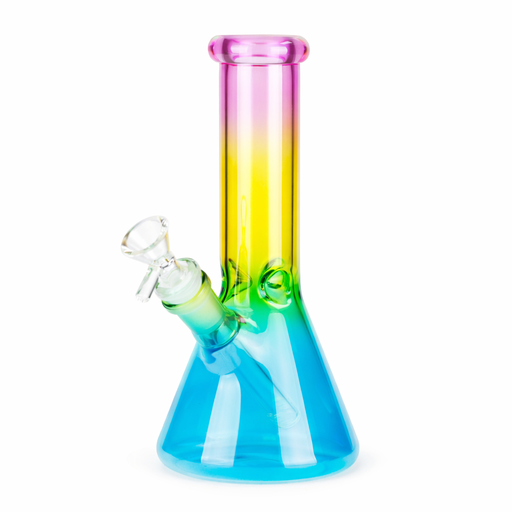 8" Three-Tone Color Glass Beaker Bong 