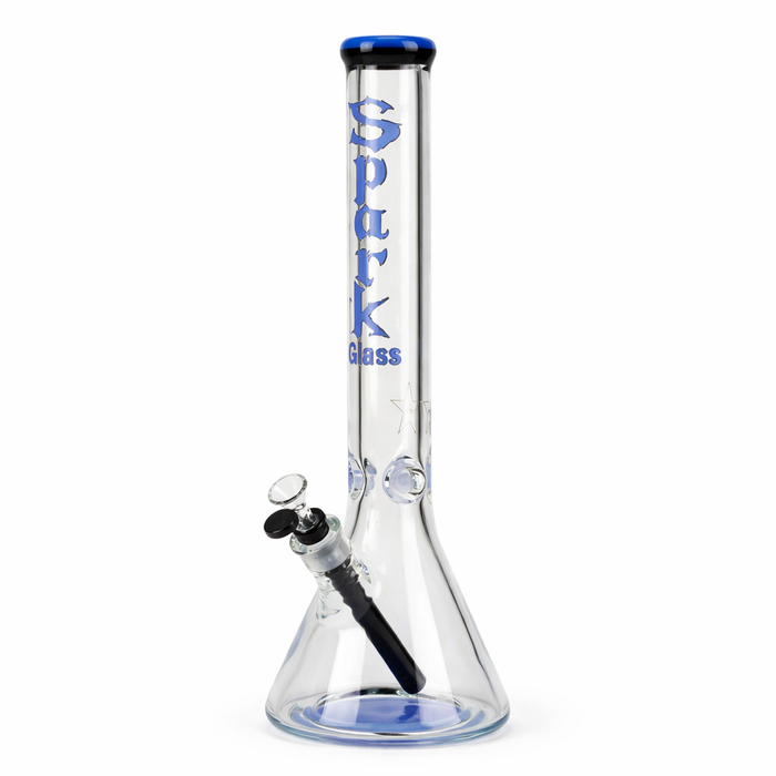 Spark  | 18" 9 mm glass water bong with thick base