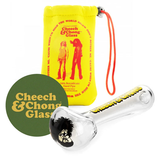 Cheech & Chong® Glass | 4.5" Bloat On Hand Pipe W/Ash Catcher Mouthpiece Glass West Coast Gifts