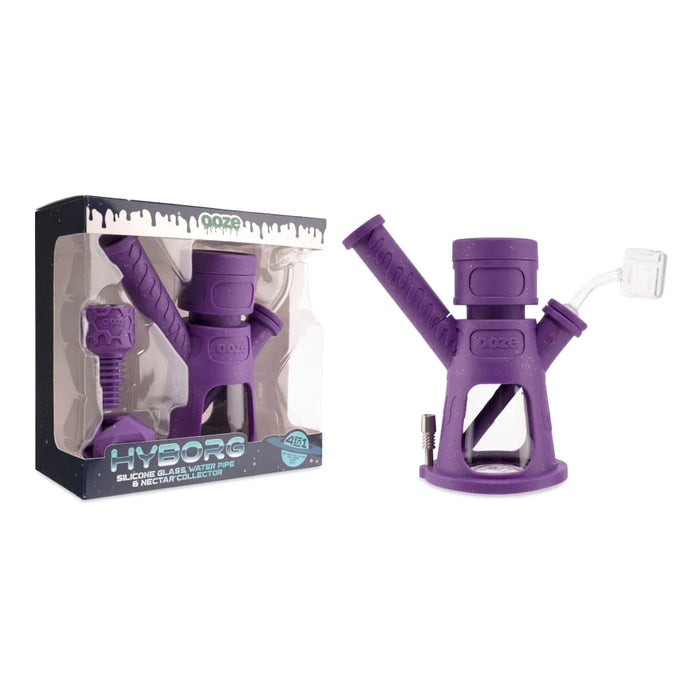 Ooze | Hyborg Silicone Glass 4-In-1 Hybrid Water Pipe And Dab Straw Bongs Cannatron