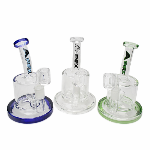 Apex | 4" Mini Inline Glass Concentrate Rig with Banger (Blue) Glass Rig Maq Distributors
