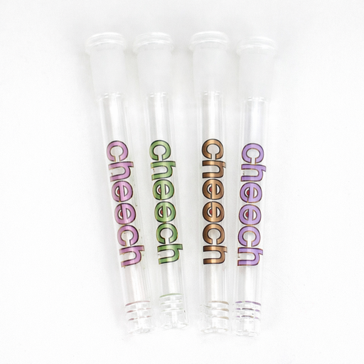 Cheech | Colored Logo Downstems with Diffusion Cuts Downstem · Bowlstem Smoking Cat Distribution 7"