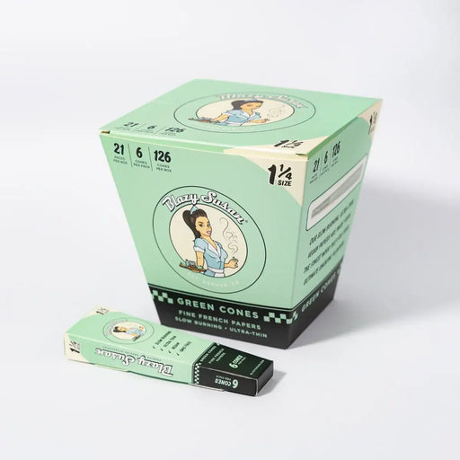 Blazy Susan | Green 1-1/4 Cones Box of 21 Pre-rolled Cone (Display Pack) Smoking Cat Distribution